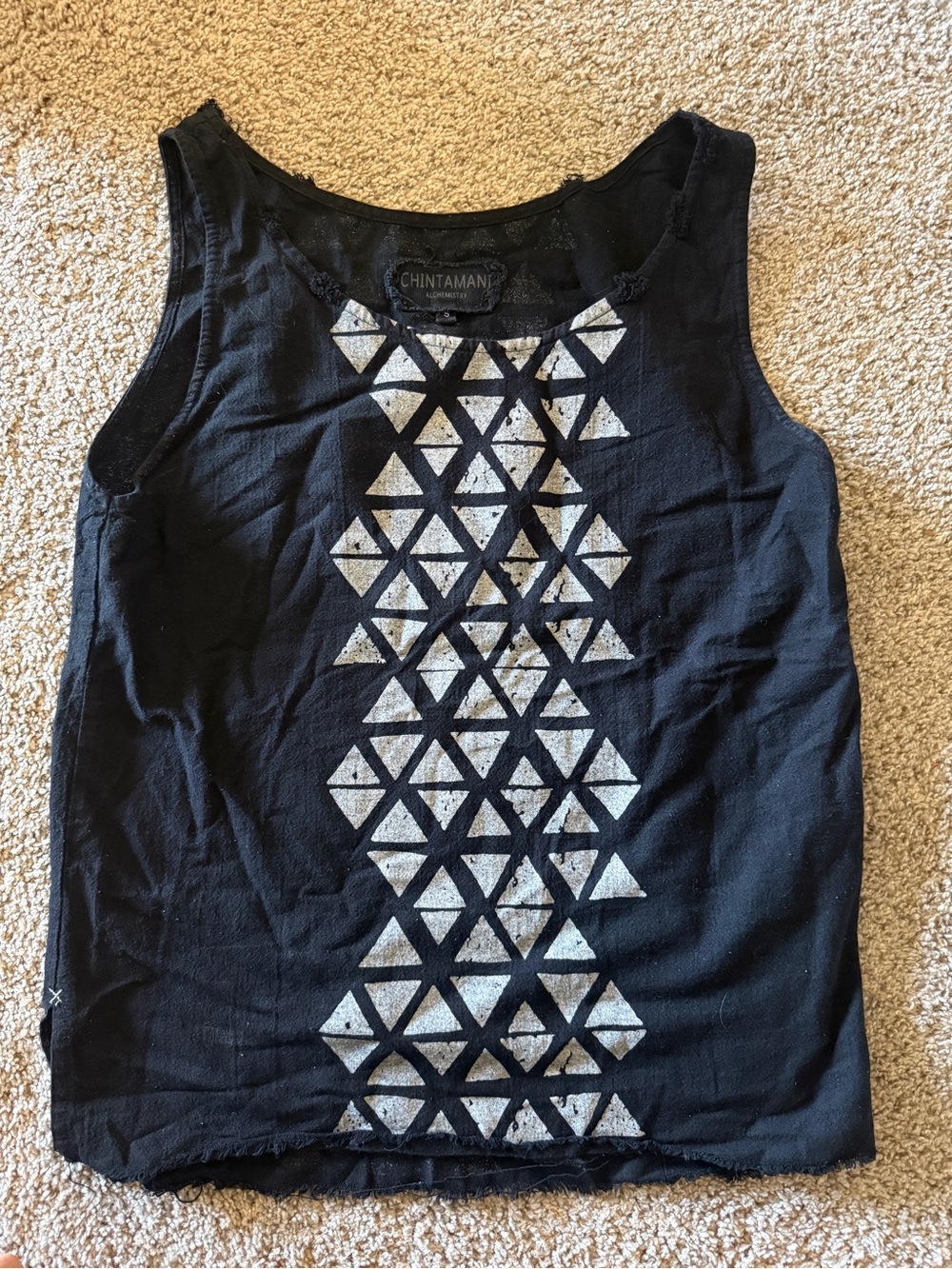 Chintamani Alchemistry Black Tank Atua Triangle print - Size S